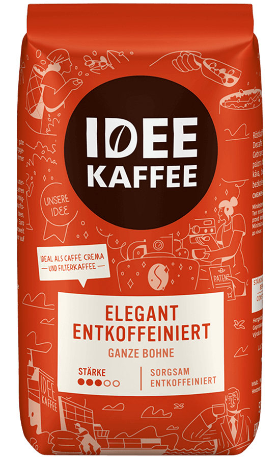 Packshot Ganze Bohne Elegant Entkoffeiniert