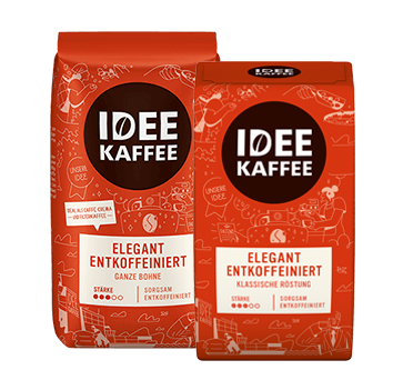 Packshot Ganze Bohne Elegant Entkoffeiniert