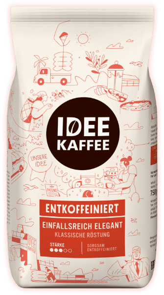 Ganze Bohne Entkoffeiniert 750g IDEE KAFFEE